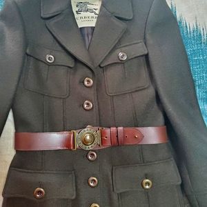 Burberry London Sunningford Military Wool Coat, Dark Olive, Sz US 6